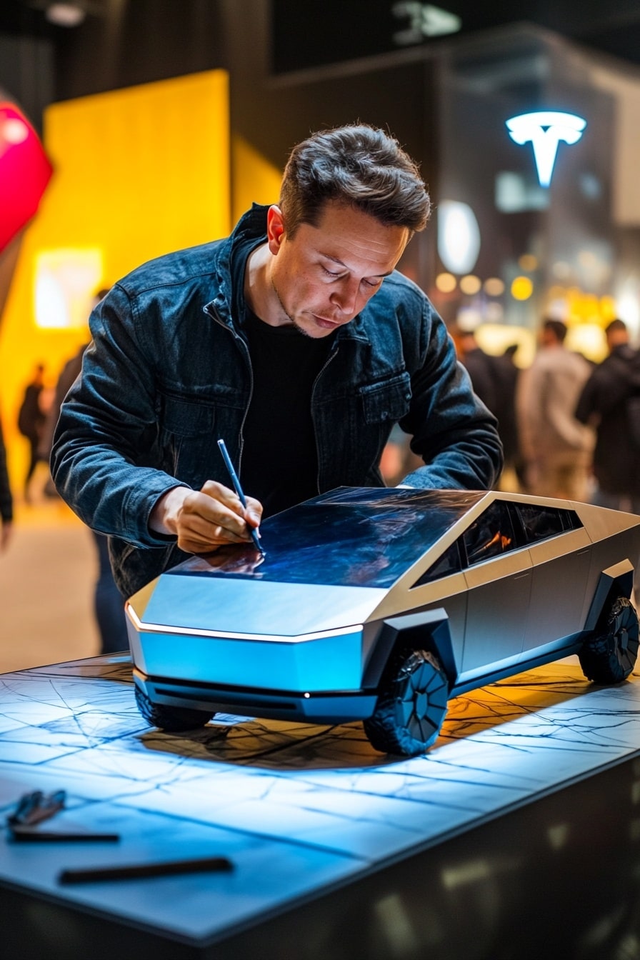 Elon Musk working on the Cyber Truck
